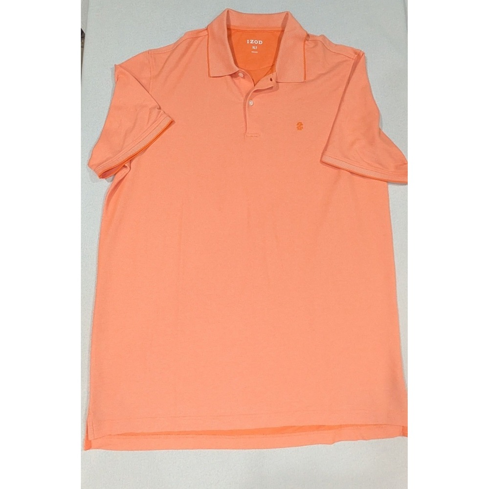 IZOD Polo Shirt Mens XLT Peach Orange Excellent Advantage Performance Pique